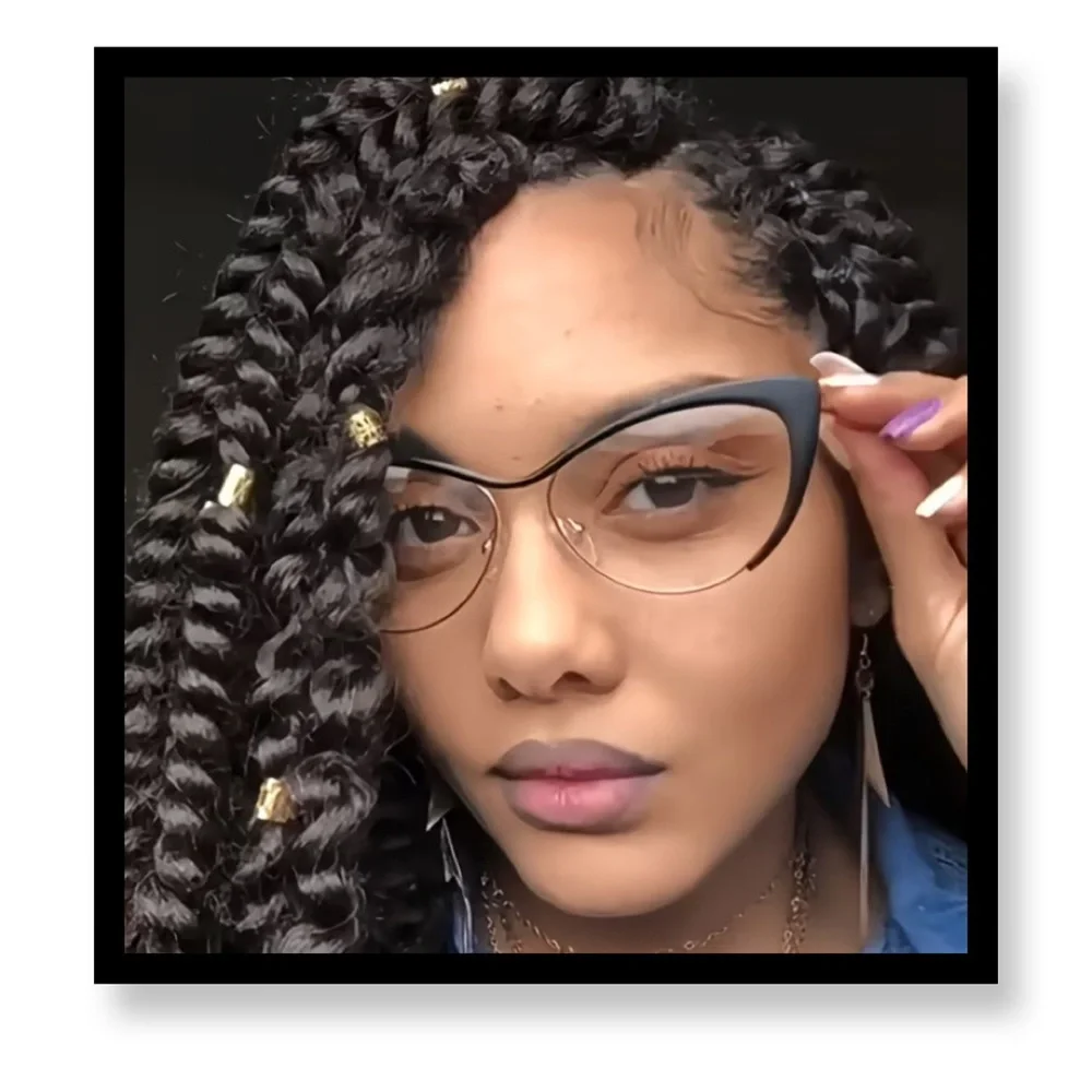 (New in package)Elegant Black Cat-Eye Glasses